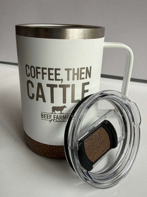 "Coffee, Then Cattle" Travel Mug