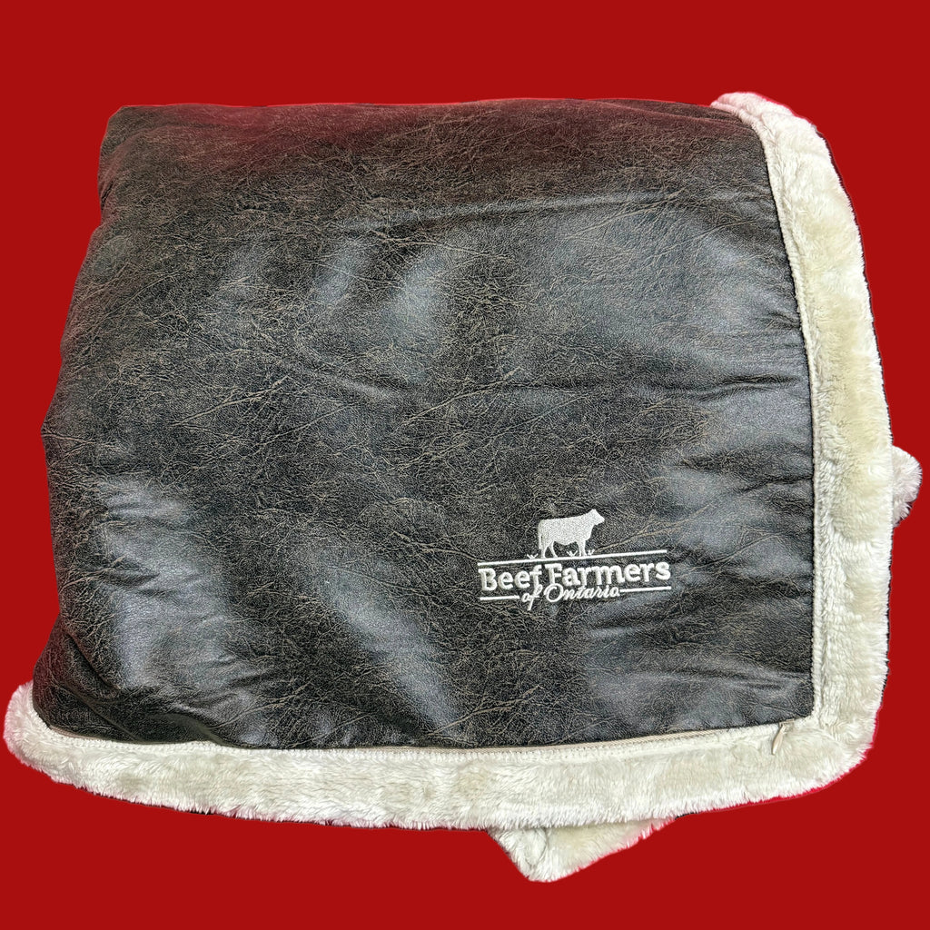 Faux Leather BFO Blanket Throw